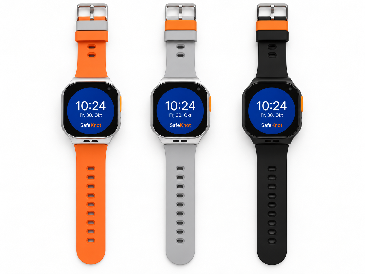 SafeKnot Watch in Orange, Grau und Schwarz